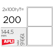 APLI ETIQUETA IMPRESORA 199,6x144,5mm 2x100-PACK 02423